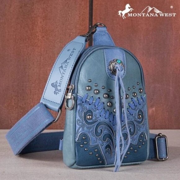 Montana West Embroidered Scroll Cut-out Collection Sling Bag - Picture 5 of 15